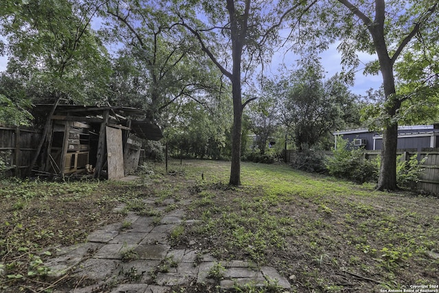 view of yard with fence