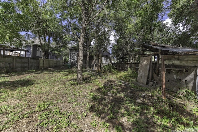 view of yard with fence