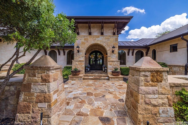 view of front of home featuring french doors