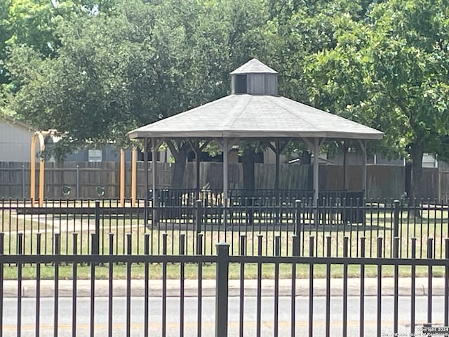 exterior space featuring a gazebo