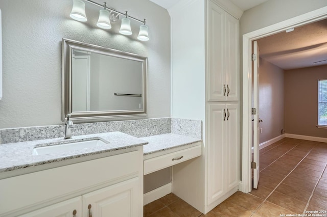 bathroom featuring vanity and tile patterned floors