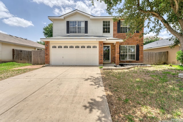 front facade with a garage