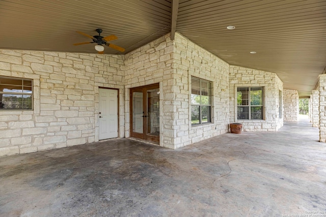 view of patio with ceiling fan