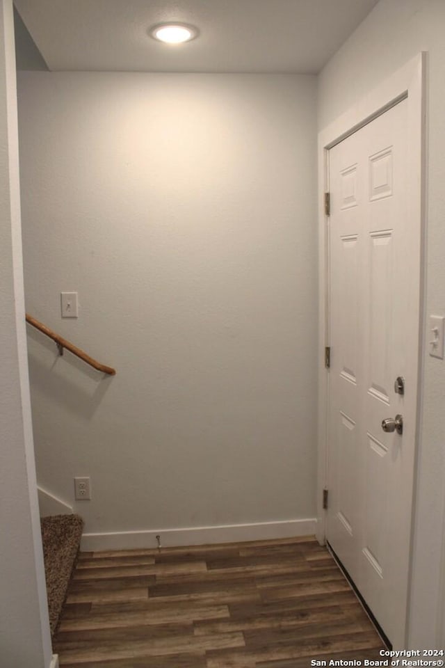 doorway to outside featuring dark hardwood / wood-style flooring