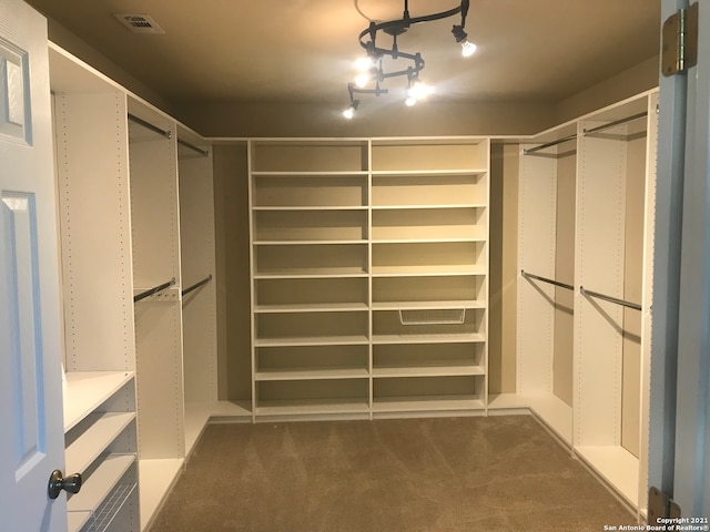 walk in closet featuring carpet