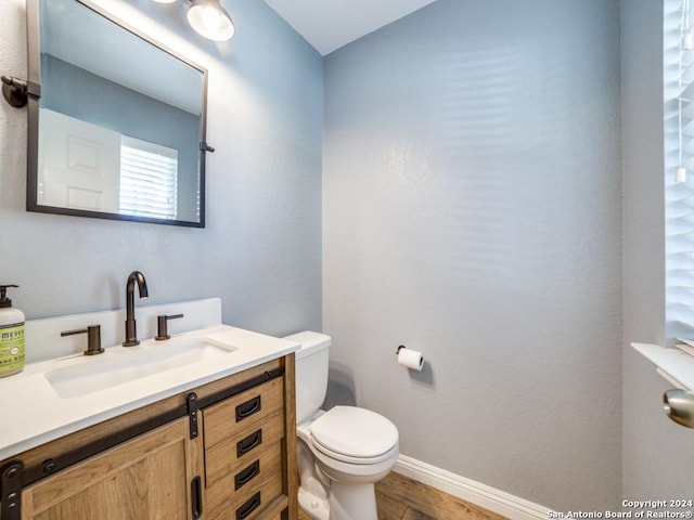 bathroom with toilet and vanity