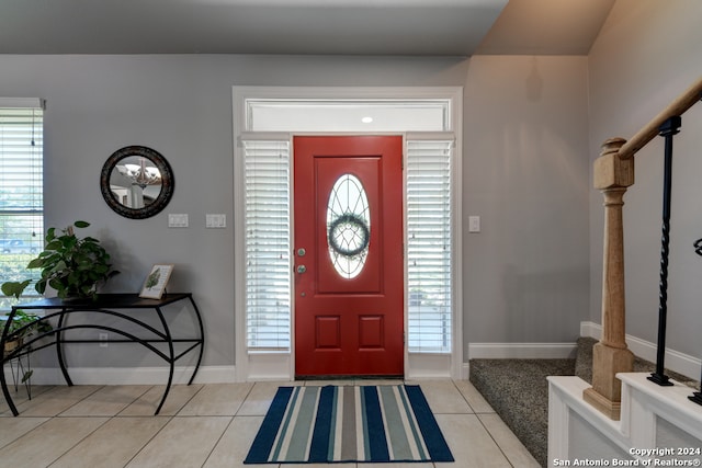 view of tiled foyer