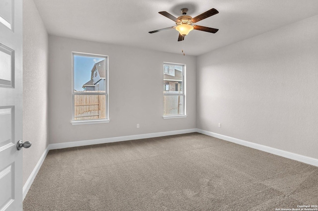 213 Fillmore Fls, Cibolo, TX 78108 - carpeted empty room featuring baseboards and ceiling fan