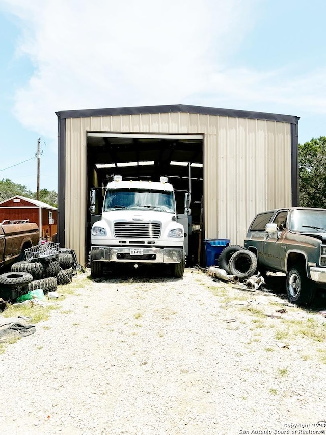 view of garage