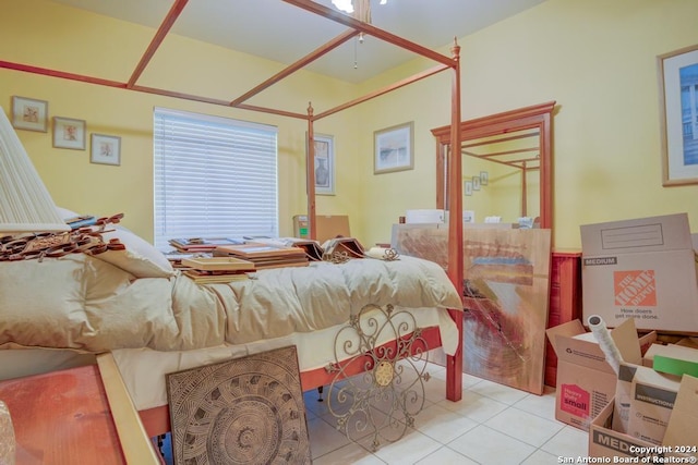 bedroom with tile patterned floors