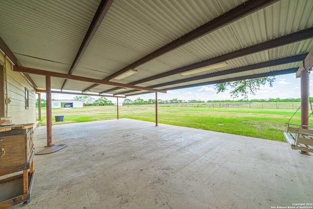 view of patio / terrace featuring a rural view