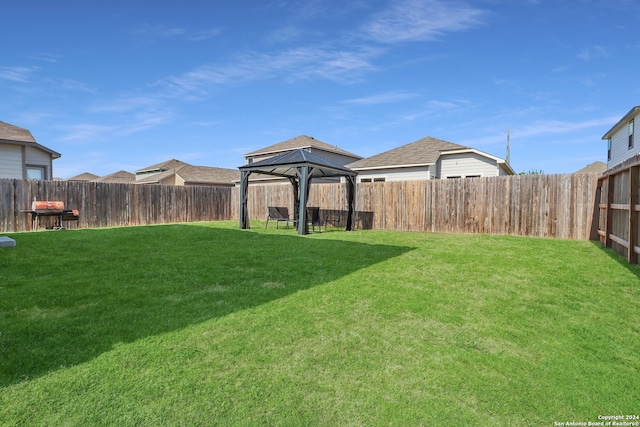 view of yard with a gazebo