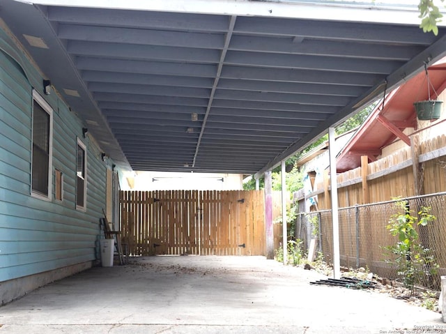 view of patio featuring a carport