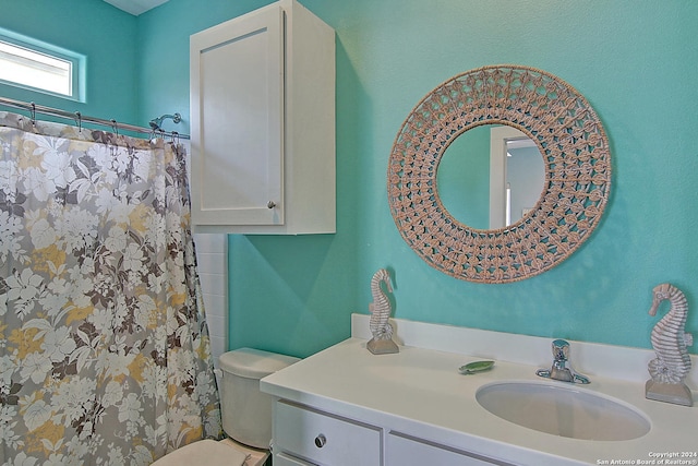 bathroom with toilet and vanity