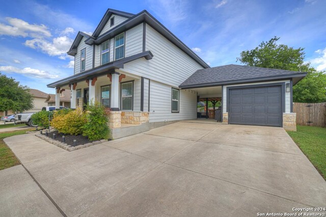 view of front of house with a garage