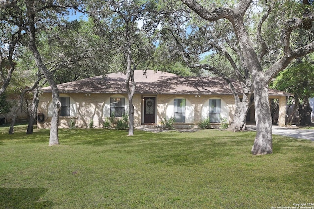 ranch-style home with a front yard