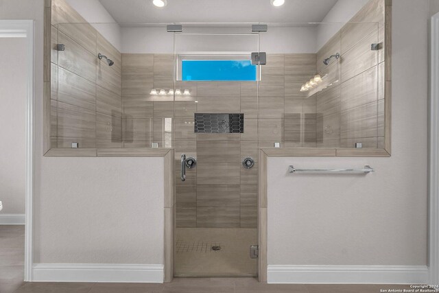 209 Canton Chase, Cibolo, TX 78108 - full bath with a stall shower, baseboards, and recessed lighting