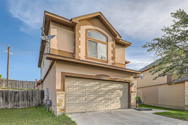 view of front facade with a garage