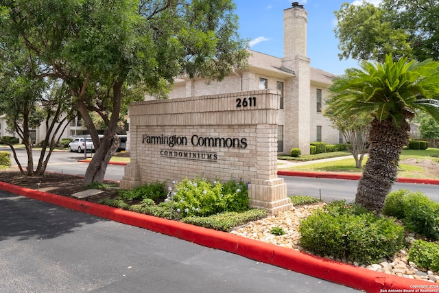 view of community sign