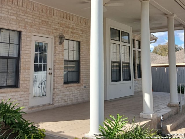 entrance to property with covered porch