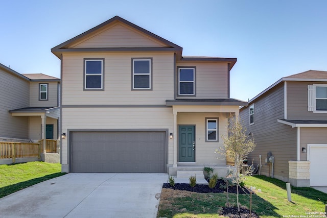14518 Emerio Dr, San Antonio, TX 78253 - traditional home with an attached garage, a front yard, and driveway