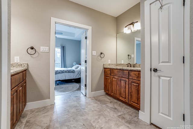 bathroom featuring vanity and tile patterned flooring