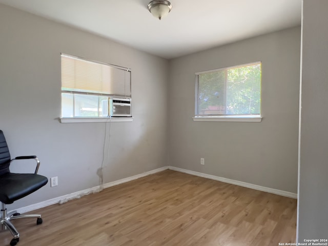 office featuring light wood-type flooring