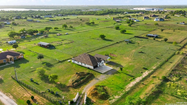 aerial view with a rural view