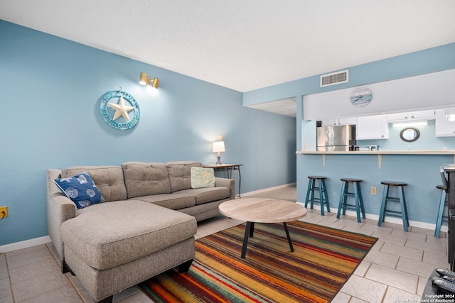 view of tiled living room