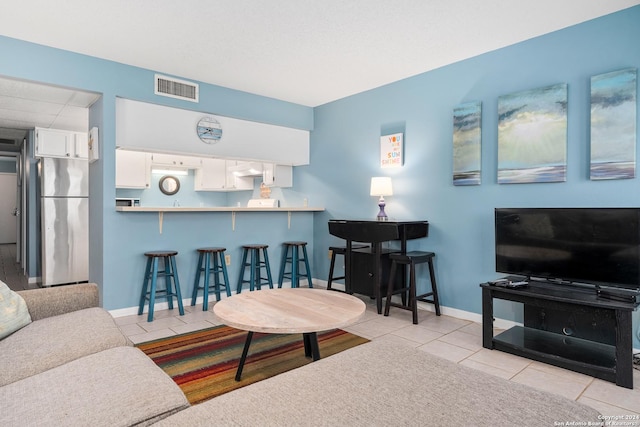 view of tiled living room