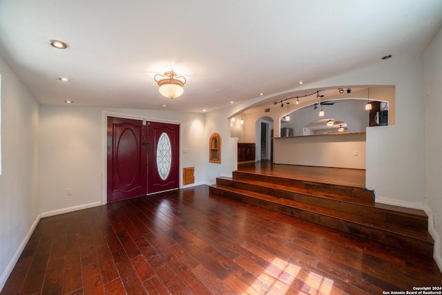 foyer featuring dark hardwood / wood-style floors