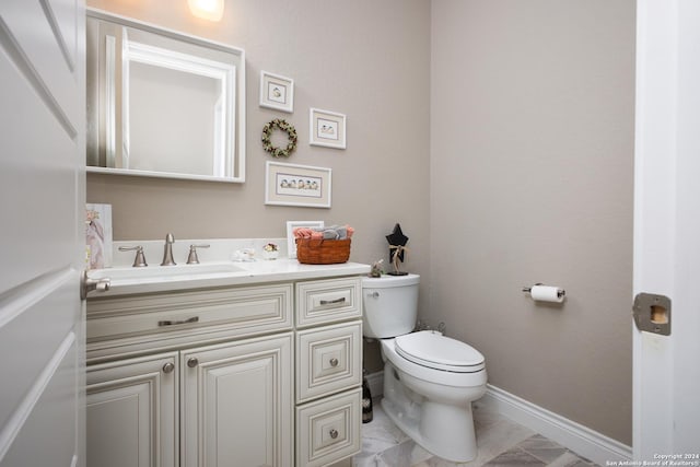 bathroom with toilet and vanity