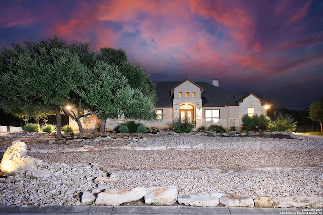 view of french country home