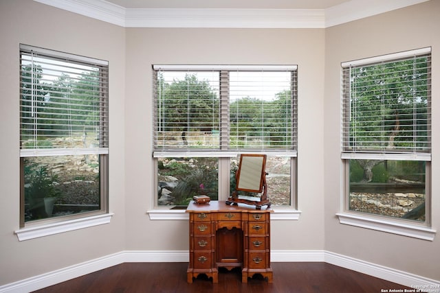 interior space with a wealth of natural light and ornamental molding