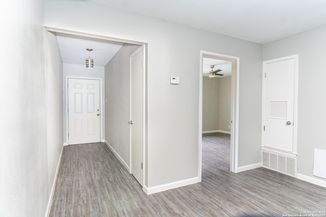 hall featuring hardwood / wood-style flooring