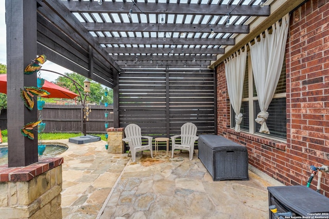 view of patio / terrace with a pergola