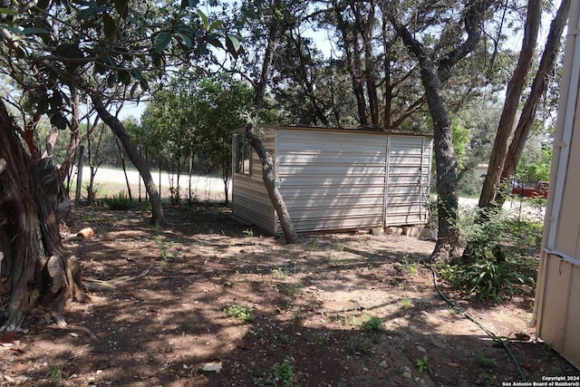 view of shed