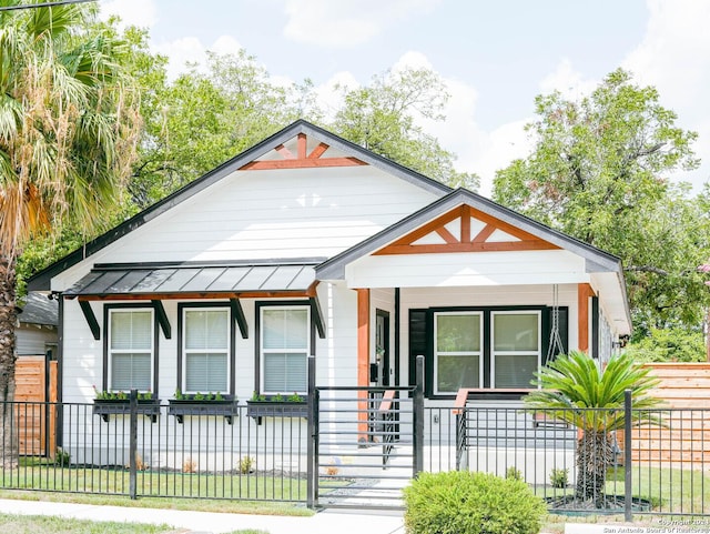 view of front of home with covered porch