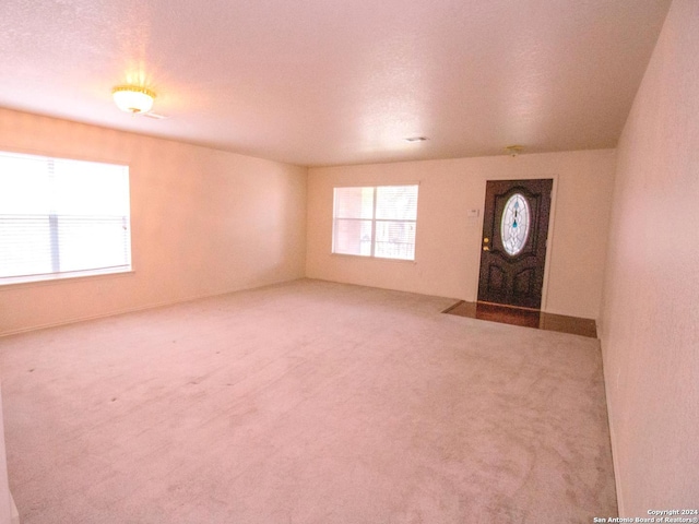 view of carpeted foyer entrance