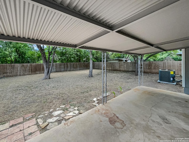 view of patio / terrace featuring central AC unit