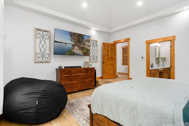 bedroom featuring light hardwood / wood-style flooring