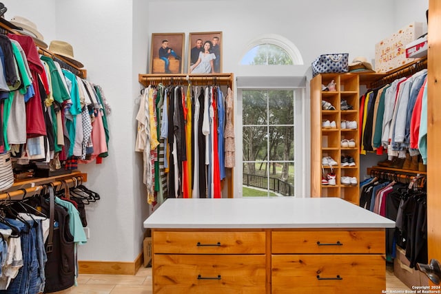 view of walk in closet