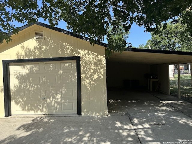 view of garage