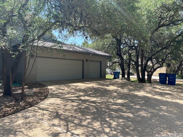 garage with driveway