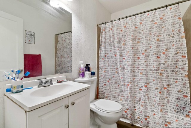 bathroom with toilet and vanity