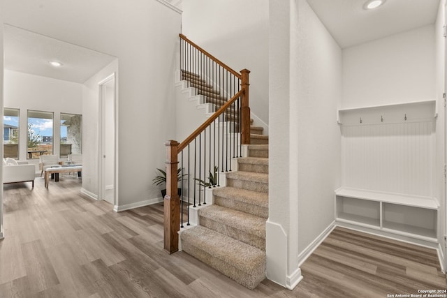 interior space with hardwood / wood-style floors