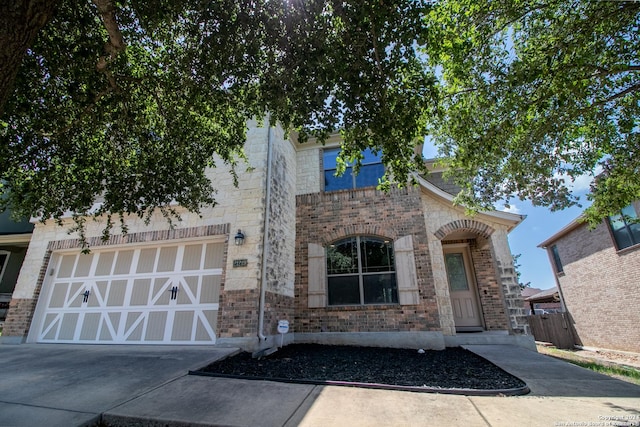 view of front of home with a garage