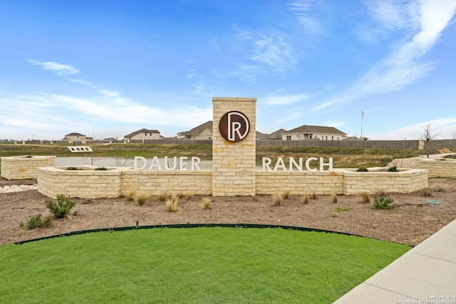 view of community sign