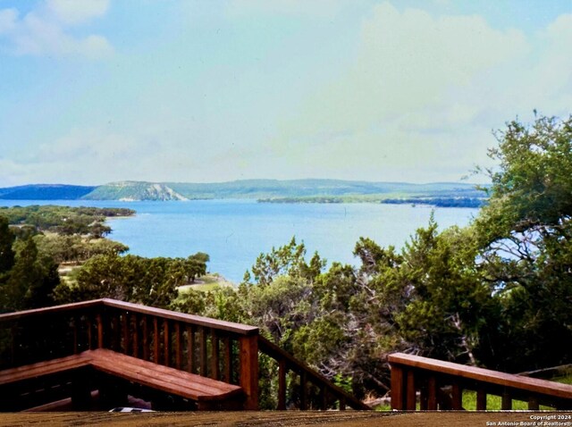 view of water feature with a mountain view