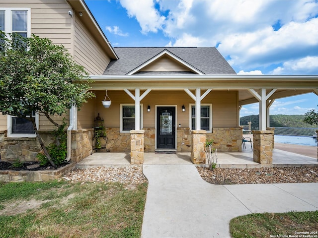 view of front of property with covered porch